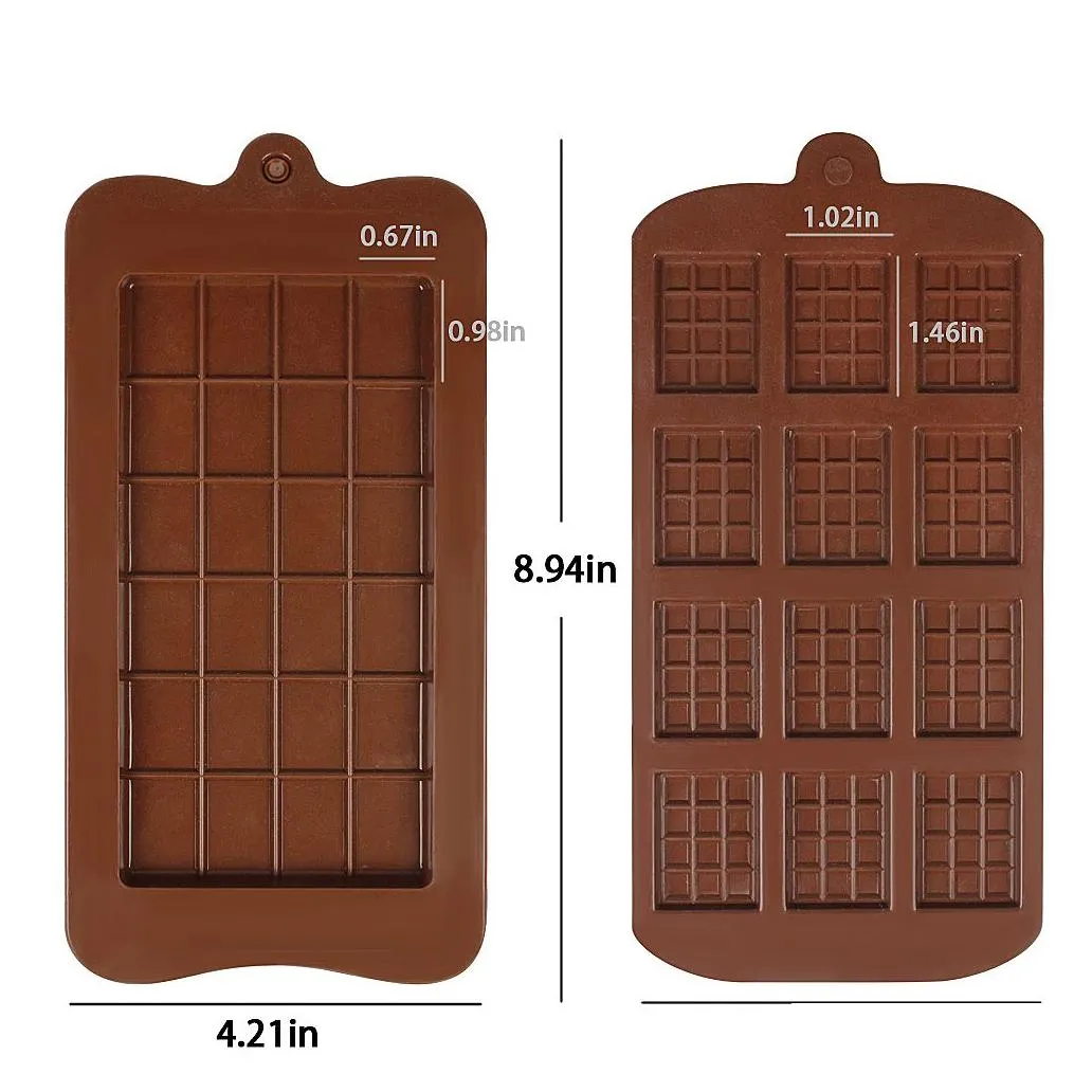 Baking Moulds Cavity Break-Apart Chocolate Mold Tray Non-Stick Sile Protein And Energy Bar Candy Molds Food Drop Delivery Home Garden Dhuqx