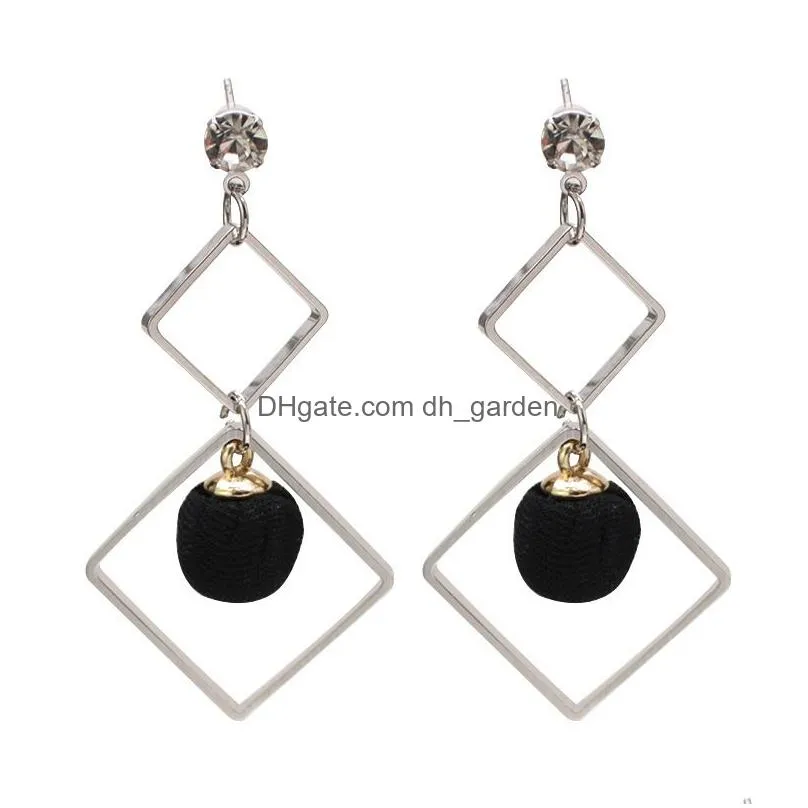 Dangle & Chandelier Fashion Geometric Hollow Star Dangle Earring For Women Korea Style Sier Plating Long Hook Jewelry Gift Dhgarden Dh5Aq