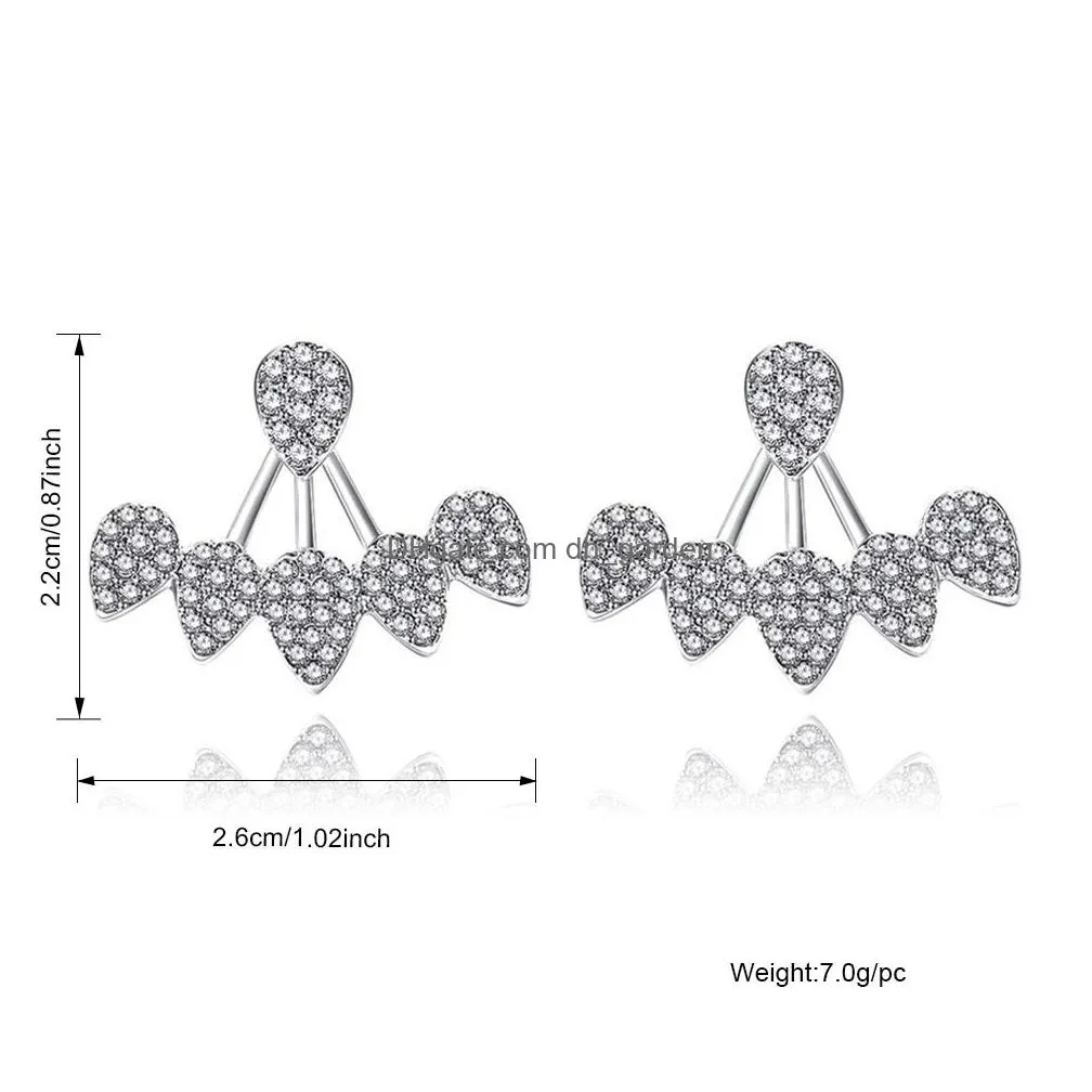 Stud High Quality Turquoise Crystal Pearl Lotus Teardrop Stud Earring For Women Elegant Sier Gold Plating Earrings Trendy Party Weddi Dhmfb