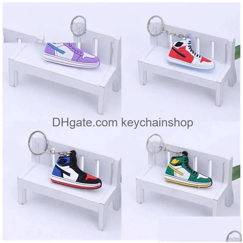 Wholesale Basketball Shoe Keychains Designer Mini Sile Sneaker Keychain Men Women Kids Key Ring Gift Handbag Drop Delivery Dhs37