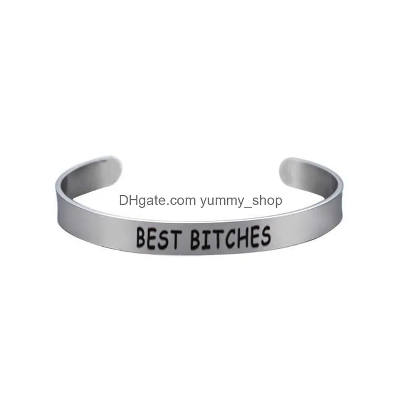 i love you 3000 cuff bracelet couple bangle high quality engraved bitches bracelets jewelry friend gifts q0719
