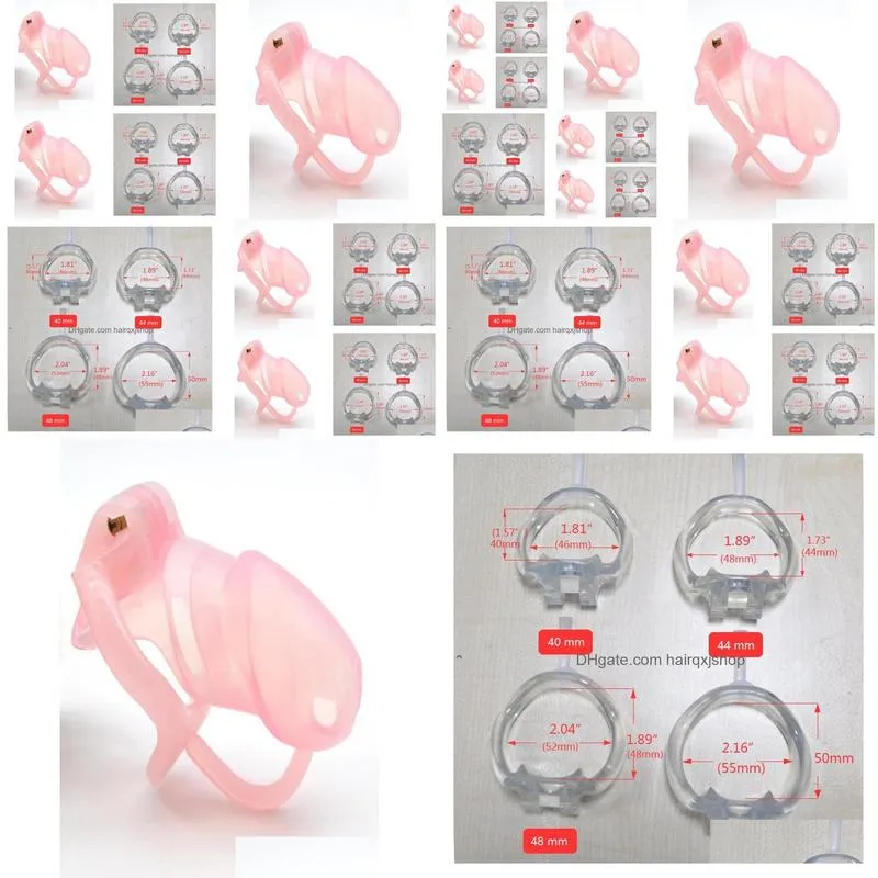 Other Health & Beauty Items Doctor Mona Lisa - The New Arrival Male Pink Soft Sile Cage With Fixed Resin Ring Belt Device Transparent Dhktw