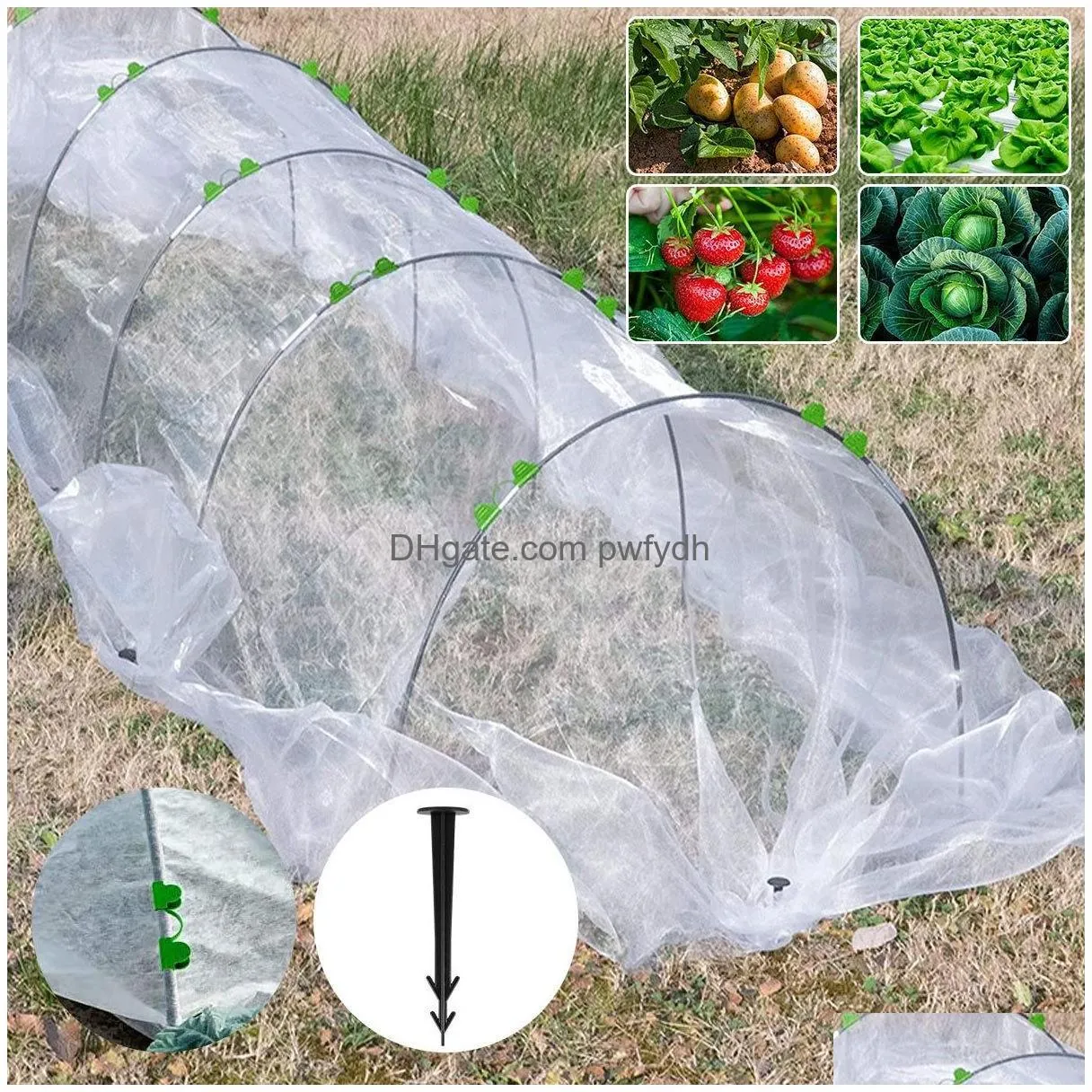 other garden tools greenhouse hoops grow tunnel kit w spikes clips detachable fiberglass frame reusable 230816