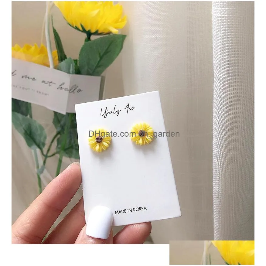 Stud New Fashion Small Daisy Flower Acrylic Stud Earrings For Women Girls Korea Style S925 Sterling Sier Ear Needle Earring Dhgarden Dhnn1