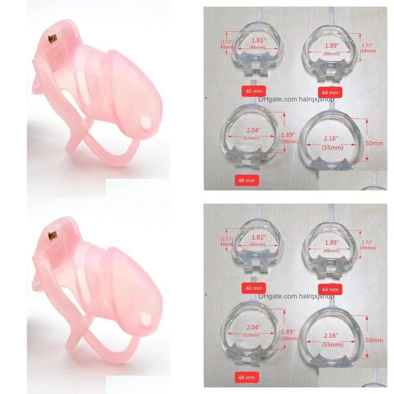 Other Health & Beauty Items Doctor Mona Lisa - The New Arrival Male Pink Soft Sile Cage With Fixed Resin Ring Belt Device Transparent Dhktw