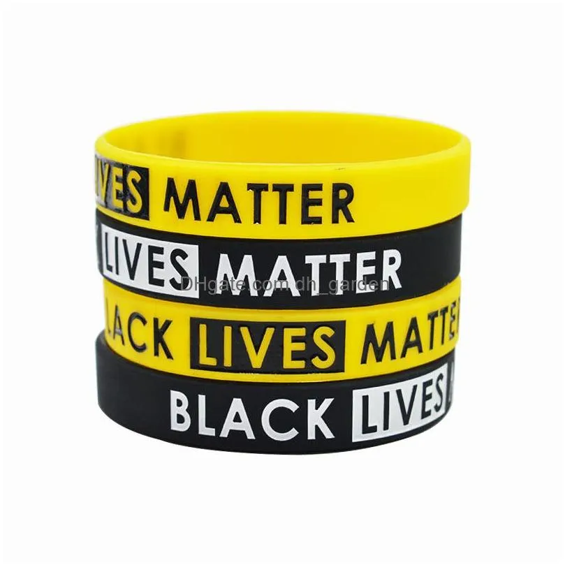 Other Bracelets New Black Lives Matter Bracelet Sile Rubber Wristband Wrist Band Sport Bangle For Men Women Gift Drop Deliv Dhgarden Dhi7J