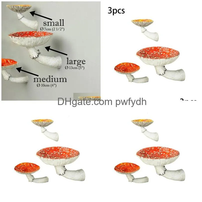 novelty items pack of 3 mushroom hanging shelf resin wall mounted small decor keys holer ornaments rack living room holidays crafts