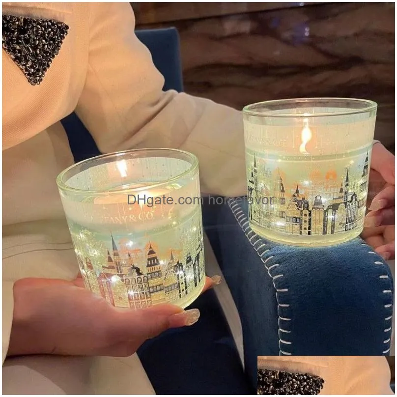 designer blue aromatherapy candle gift box for bedroom living room indoor atmosphere candle night proposal romantic candle radiant night limited