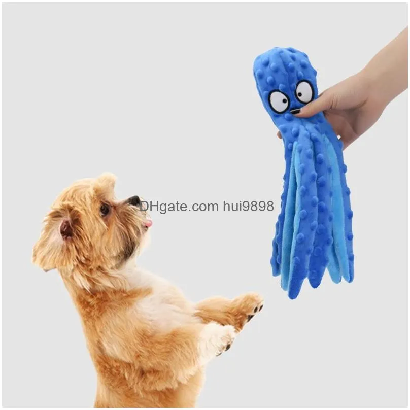 8 legs octopus soft stuffed plush dog toys outdoor play interactive squeaky dogs toy sounder sounding paper chew tooth toy