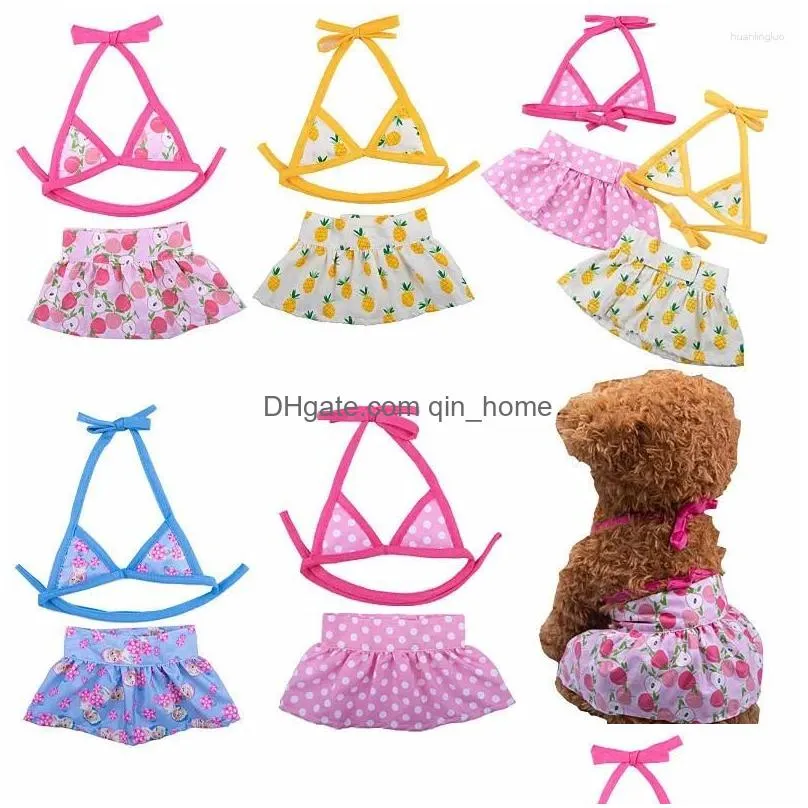 dog apparel summer clothing pet bikini set funny swimwear teddy beach puppet cat clothes for dogs dress skirts