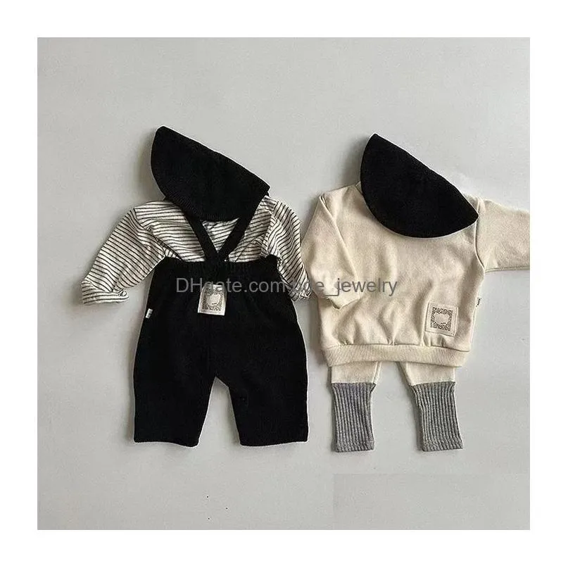 4866b boys strap spring and autumn infant waffle elastic suspenders pants girls casual leggings 240106