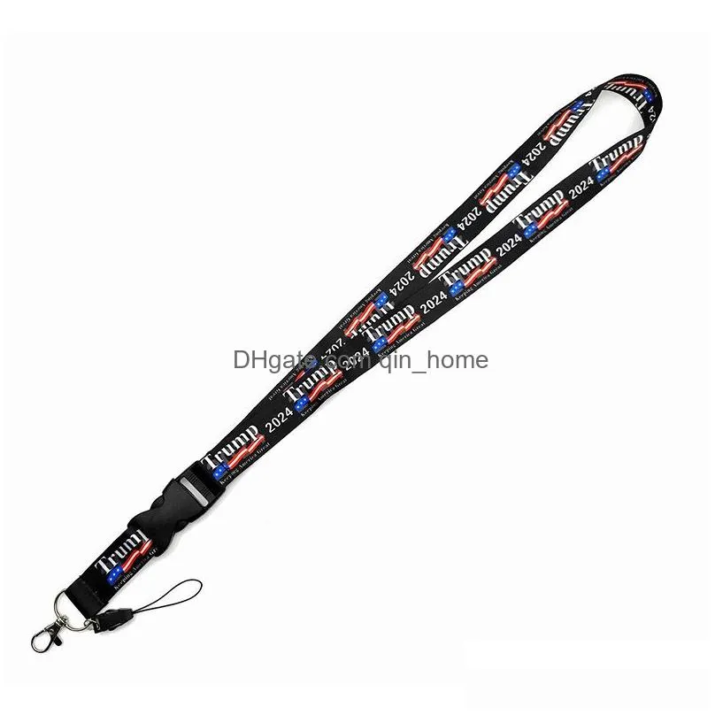 trump lanyards keychain party favor usa flag id badge holder key ring straps for mobile phone