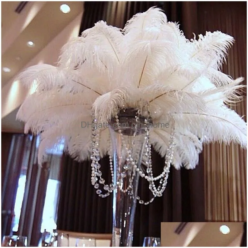 50pcslot 626 inch ostrich feather white plume wedding party table centerpiece desktop decoration plush christmas decor2483908