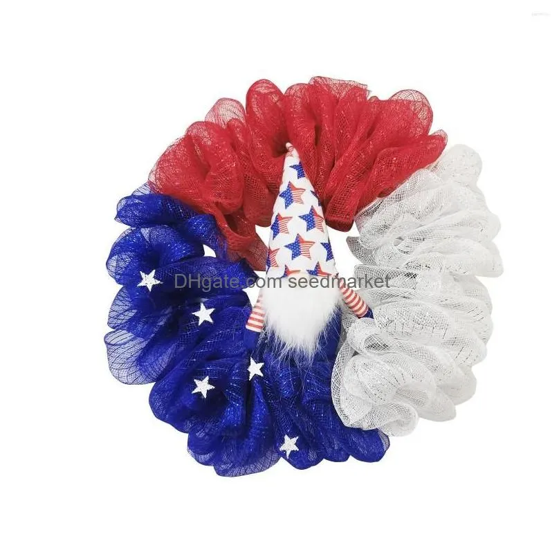 decorative flowers usa independence day wreath patriotic decor special supplies for party
