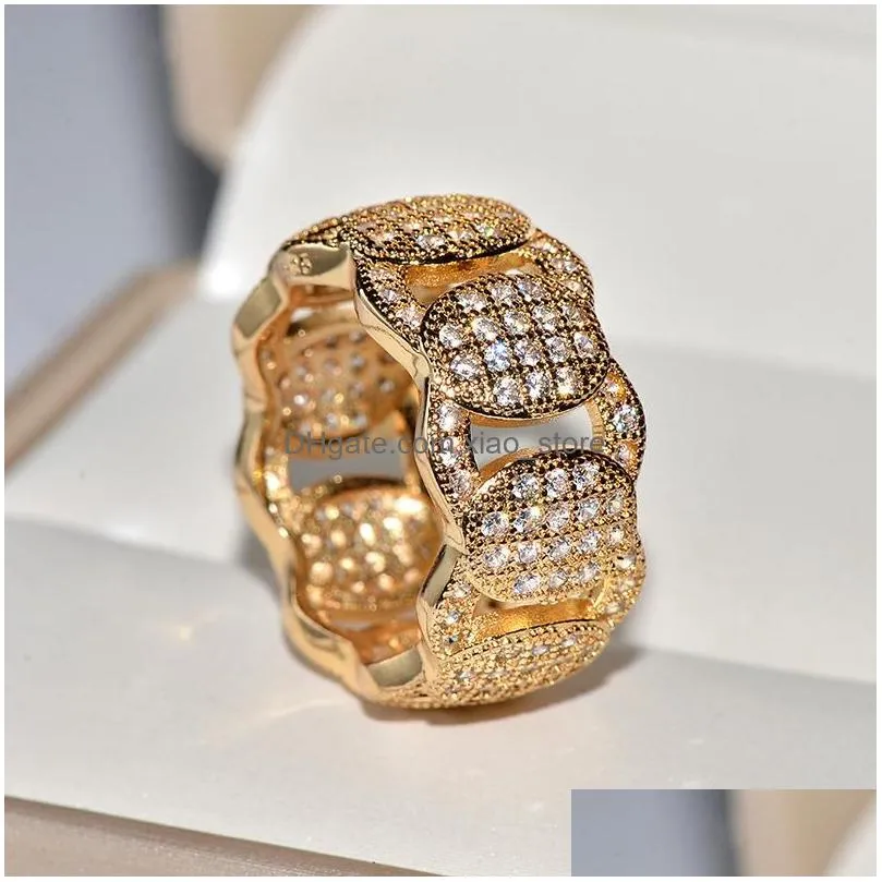 cluster rings 18k white gold jewelry ring women origin natural moissanite gemstone pave setting engagement box men