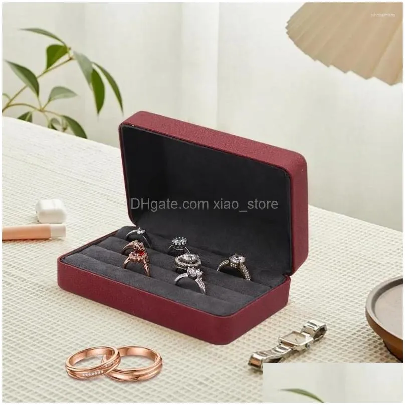 jewelry pouches compact ring holder travel case stylish organizer portable storage box with multiple grids soft tray
