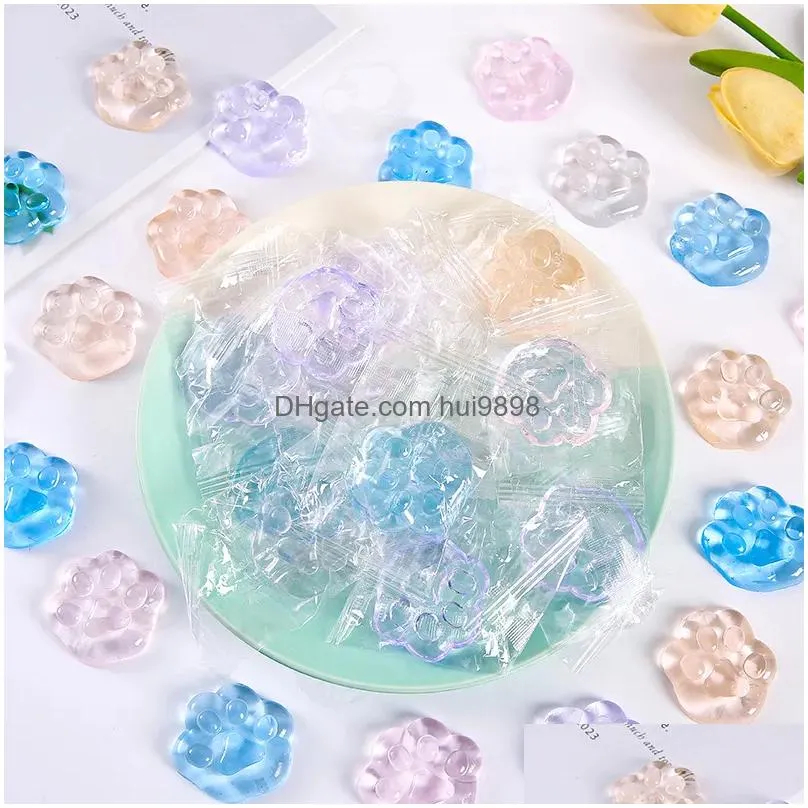 cube toys pinch transparent stress jelly cat paw ball squeezy sensory cubes soft squishy anxiety toys party favors gifts for kids and