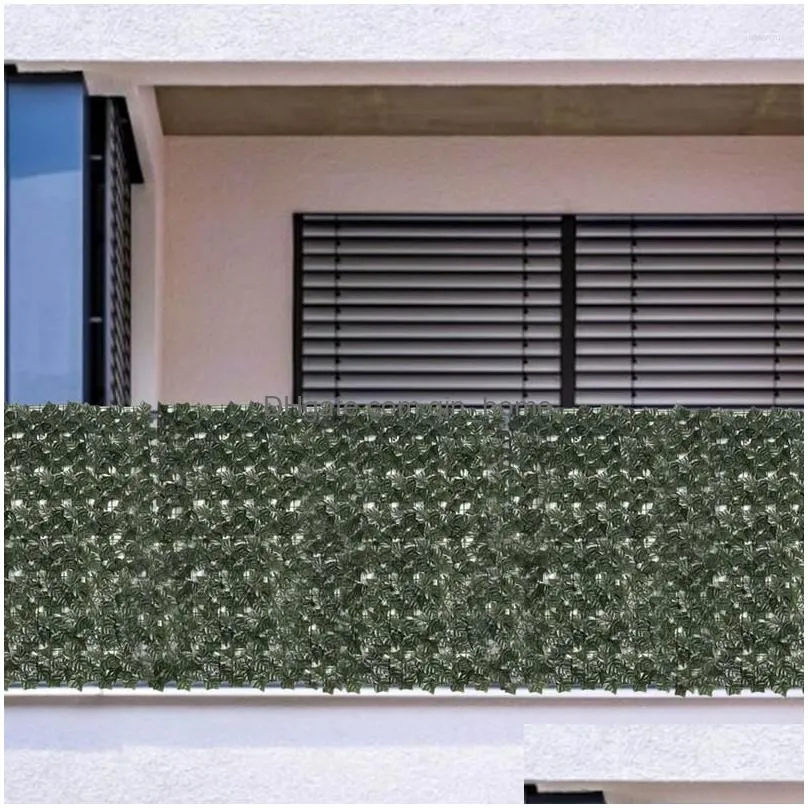 decorative flowers artificial leaf screening green hedges panels trellis rattan roll with faux leaves garden privacy screens