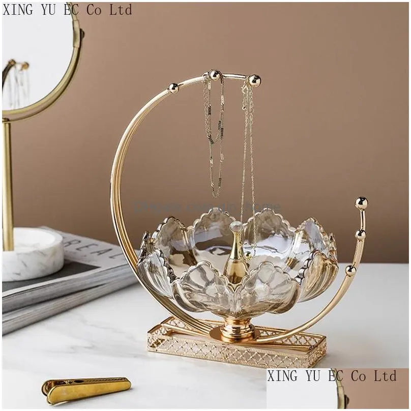 dishes plates creative light luxury american glass fruit tray home living room coffee table snack plate decoration dessert