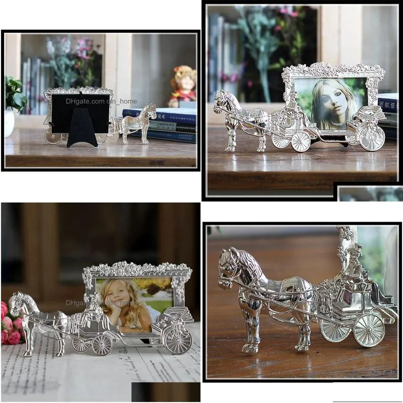 5 inch classic horse carriage p o frames for picture european foto frame table decor christmas gifts elimelim 201212