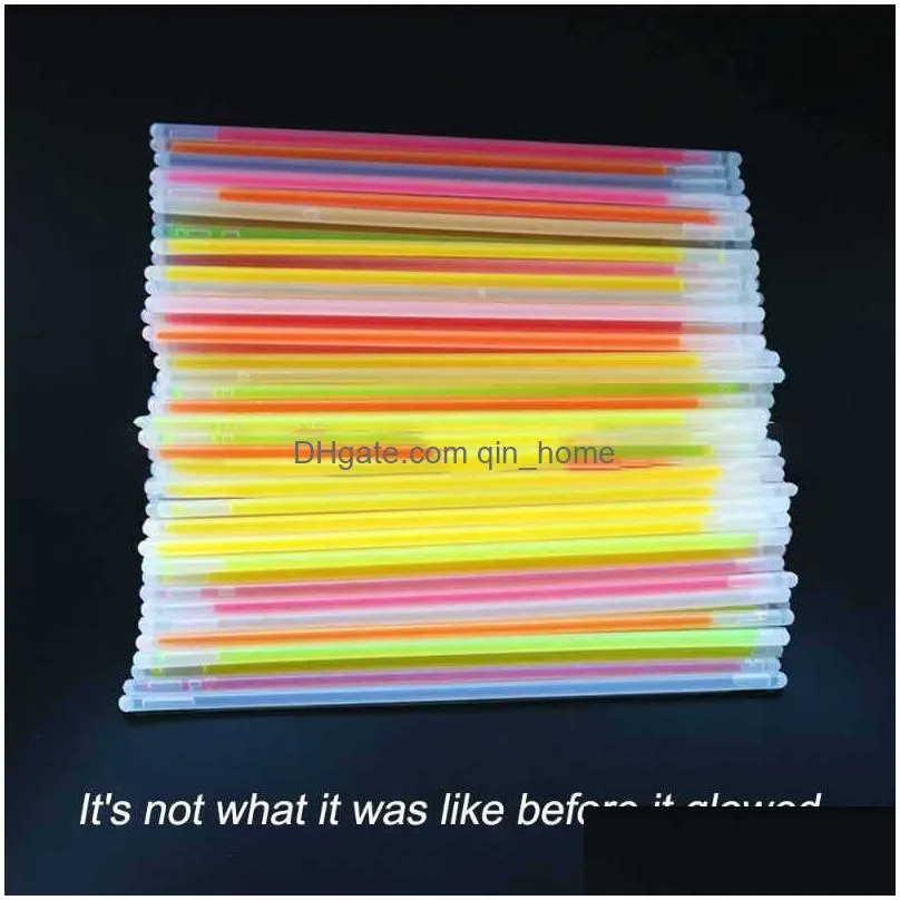 party decoration 100pcspack fluorescence light glow sticks bracelets necklaces neon for wedding colorful stick7566752