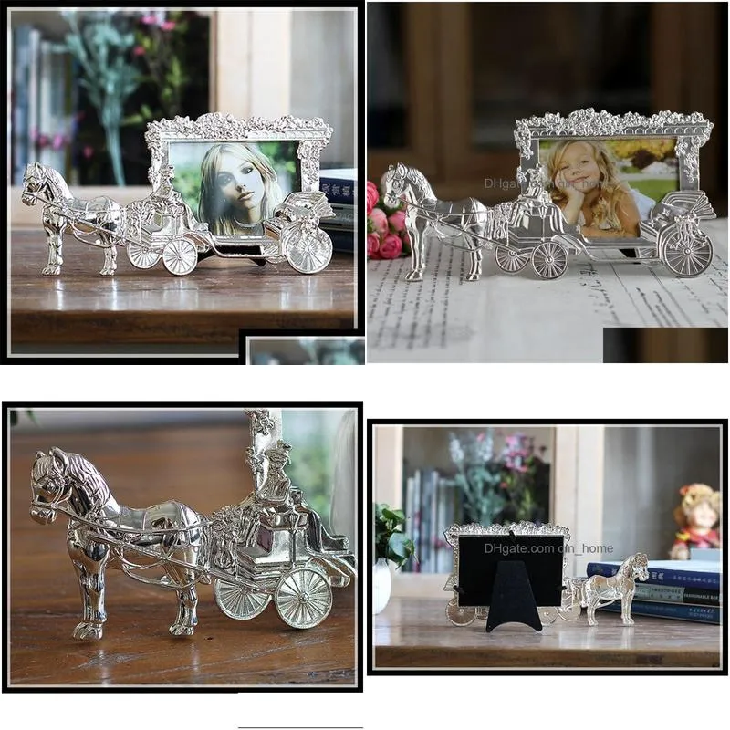 5 inch classic horse carriage p o frames for picture european foto frame table decor christmas gifts elimelim 201212