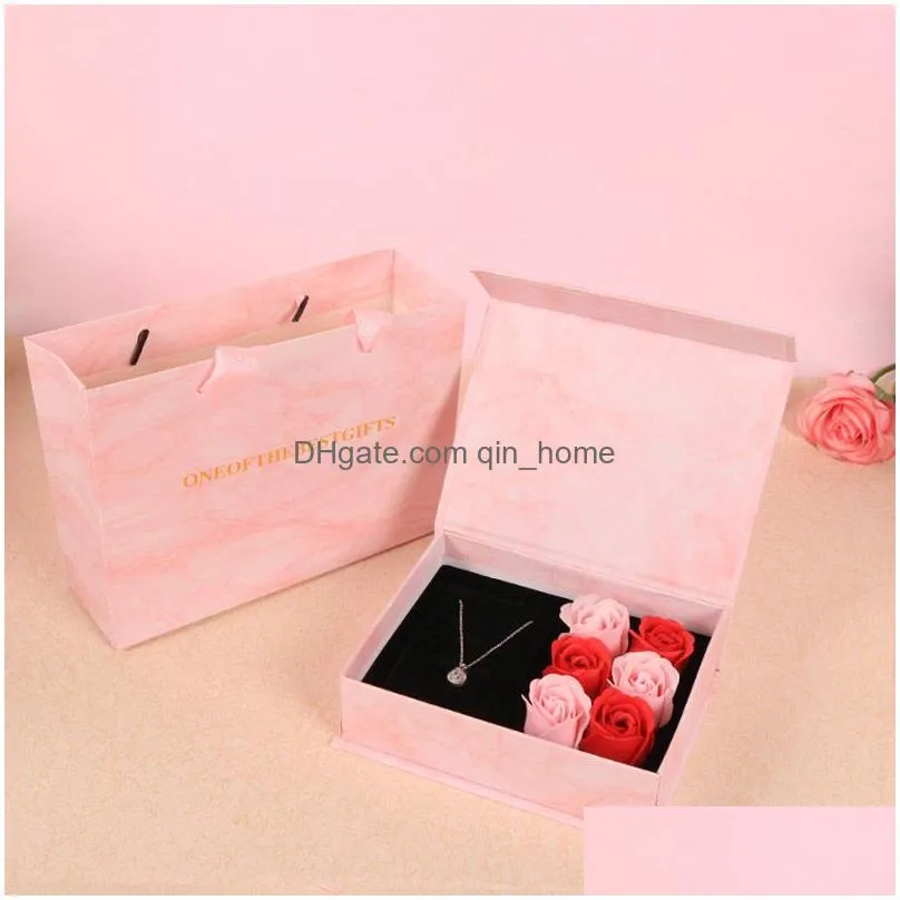 valentines day soap flower gift wrap box jewelry flap creative lipstick necklace perfume set gift boxes