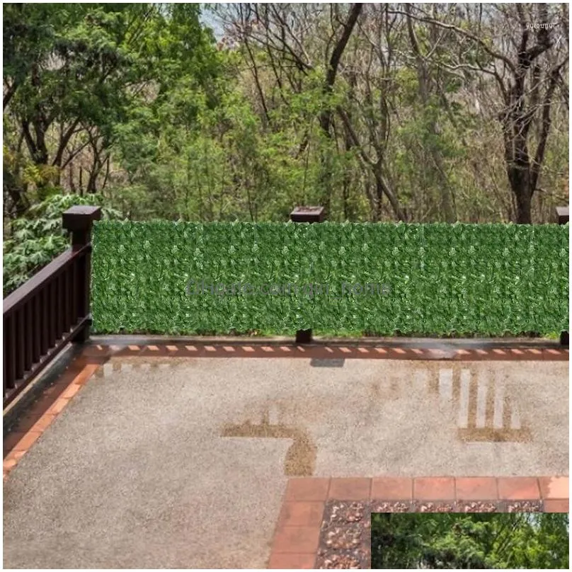 decorative flowers artificial leaf screening green hedges panels trellis rattan roll with faux leaves garden privacy screens