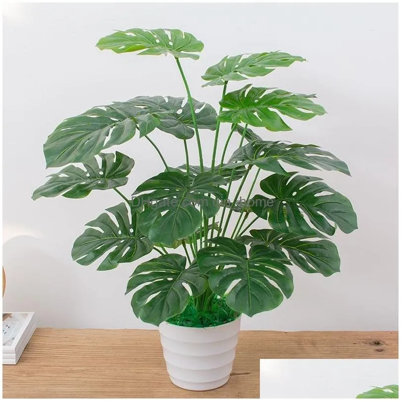 60cm artificial real touch plant monstera tree without pot fake plant tree decoration for home garden 210624