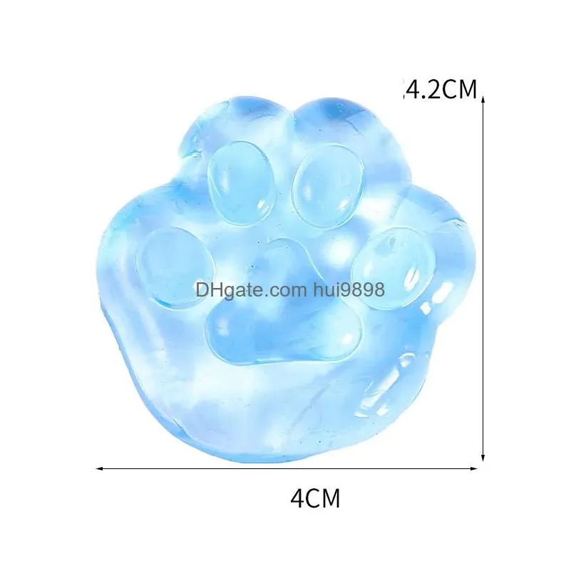 cube toys pinch transparent stress jelly cat paw ball squeezy sensory cubes soft squishy anxiety toys party favors gifts for kids and