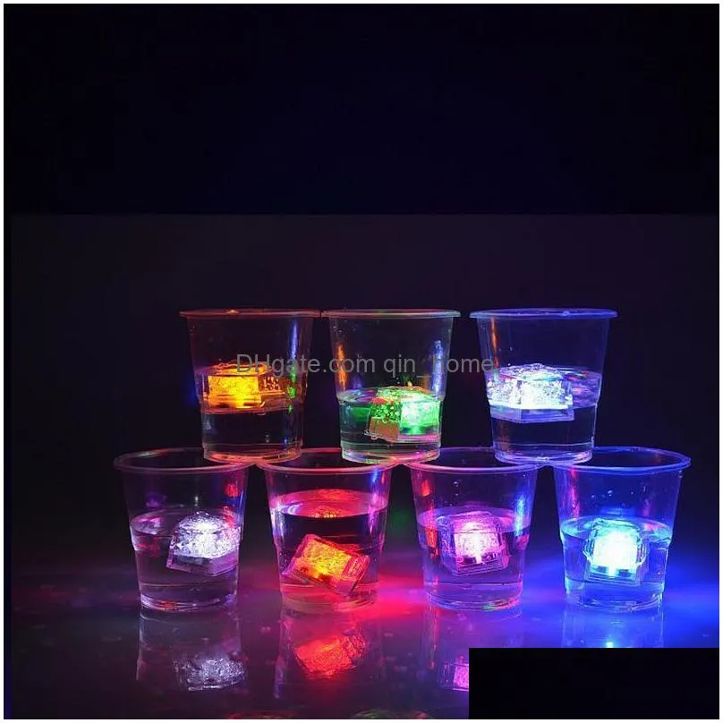 2021 flash ice cubes water-activated led flashlight put into water drink bars wedding birthday christmas festival decor