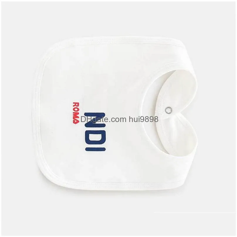 cotton letter baby bib white blue born infant feeding drool bibs buip cloths for gift party high quality