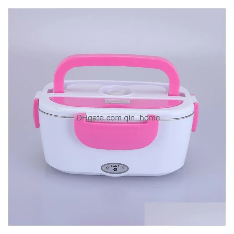 electric lunch box food heated 12v 110v portable food warmer heater for car truck home self heating with knife and fork storage bag