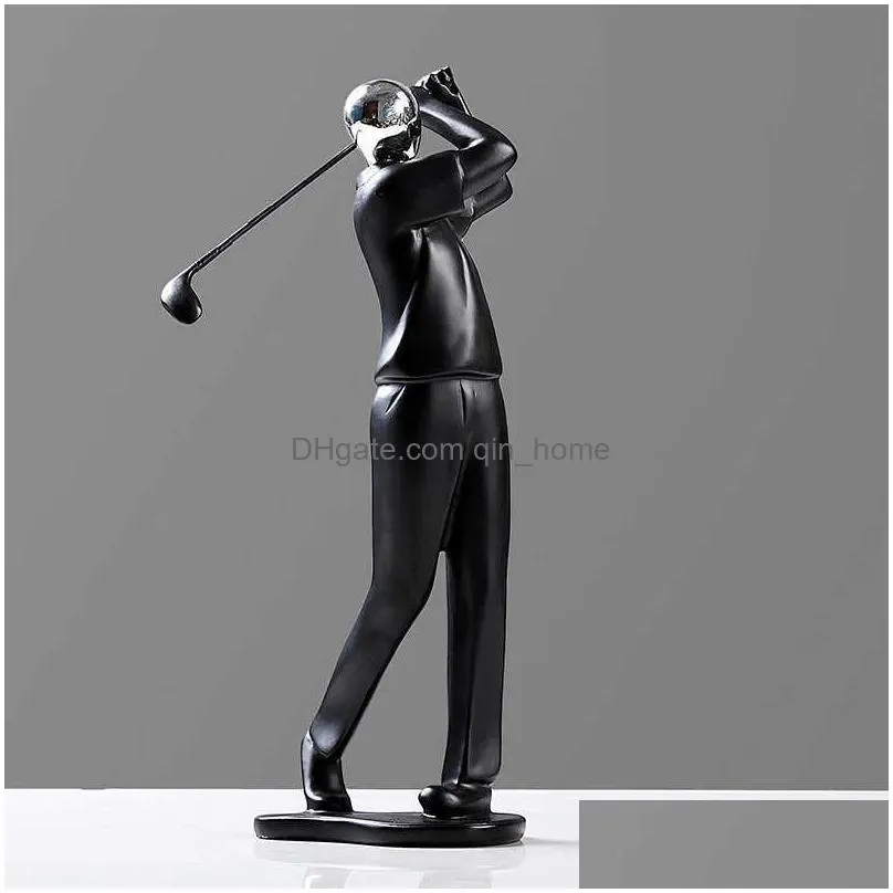 bicycle statue champion cyclist sculpture figurine resin modern abstract art athlete bicycler figurine home decor 210607