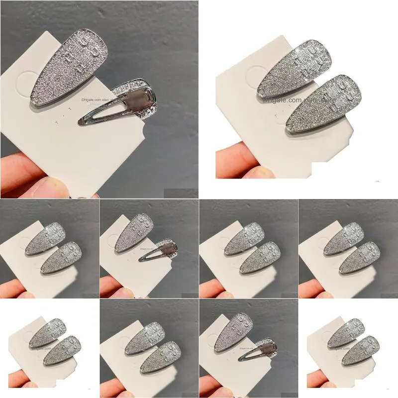 luxury designer diamond hair clip style letter temperament side clip m letter barrettes hair accessories high quality hairpin gift