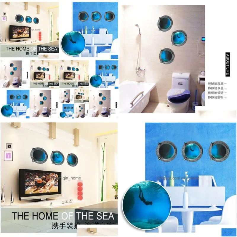 simulation of 3 d wall stickers wholesale z - 1-006 diving diy ideas from the sitting room sofa background decoration 210420