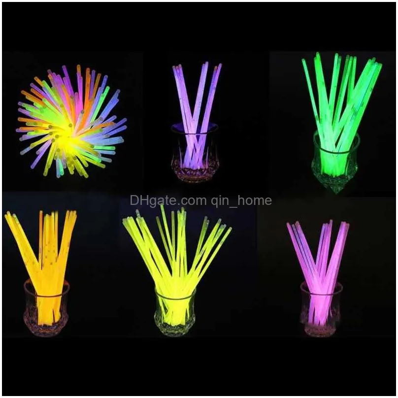 party decoration 100pcspack fluorescence light glow sticks bracelets necklaces neon for wedding colorful stick7566752