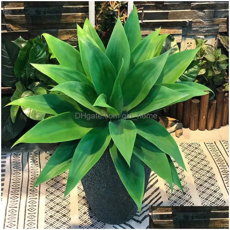 55cm artificial rare agave plants indoor plastic branch tropical fake green leaf garden balcony office el home desktop decor 210624