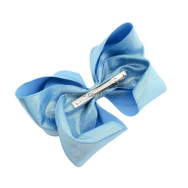 cute 8 inch jojo bow leather laser cloth extra large girl ribbon hairpin childrens hair band with cardboard