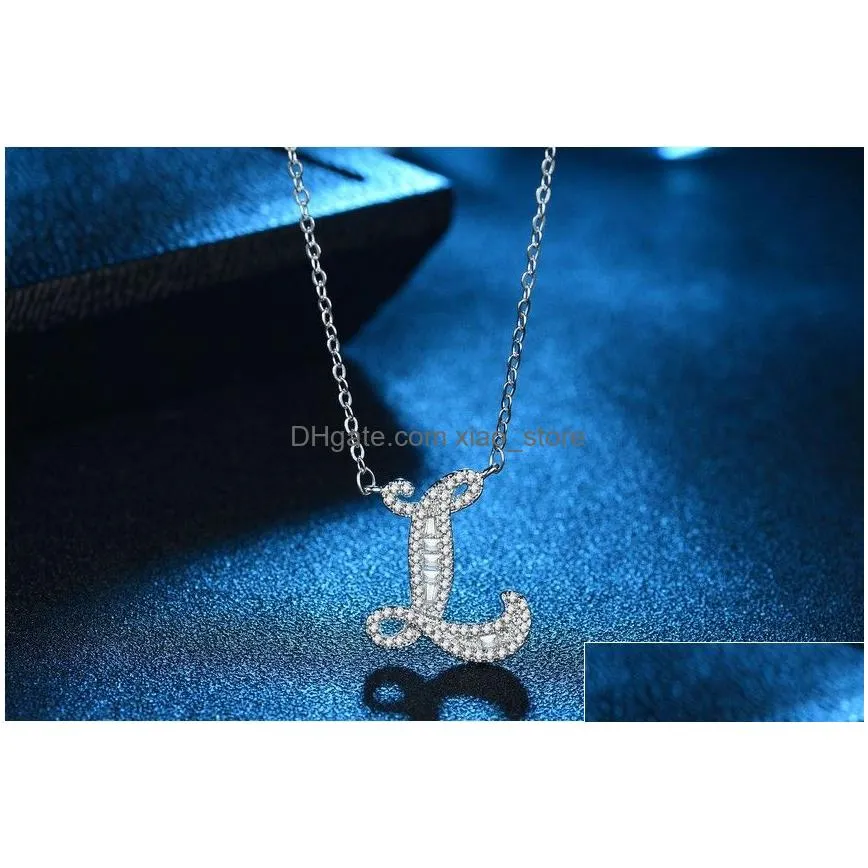 choucong 26 english letters pendant luxury jewelry 925 sterling silver pave white topaz cz diamond infinite gem wedding necklace with