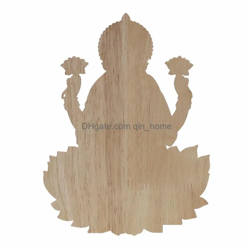 vzlx religious buddha statue wood carved applique frame onlay furniture decoration accessories door vintage home decor crafts 210318