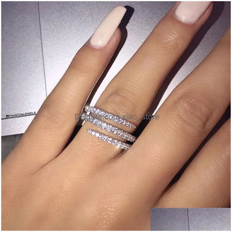 simple cute female full cz diamond finger ring luxury jewelry 925 sterling silver engagement ring colorful zircon rings for woman gift