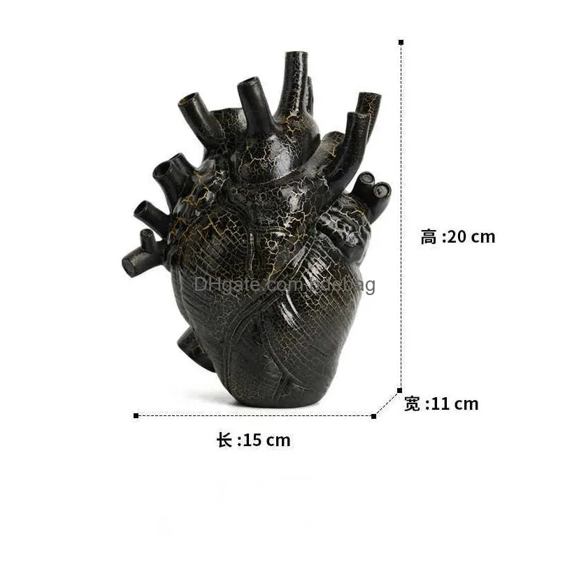 vases vases nordic abstract heart vase anatomical heart flowerpot dried flower container planter resin medical heart flower vase home