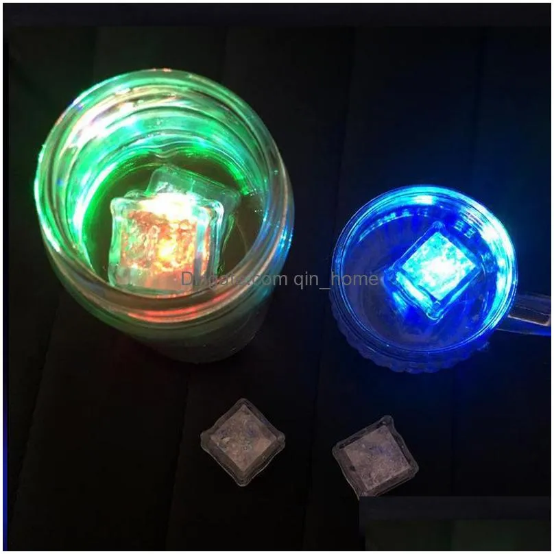 2021 flash ice cubes water-activated led flashlight put into water drink bars wedding birthday christmas festival decor