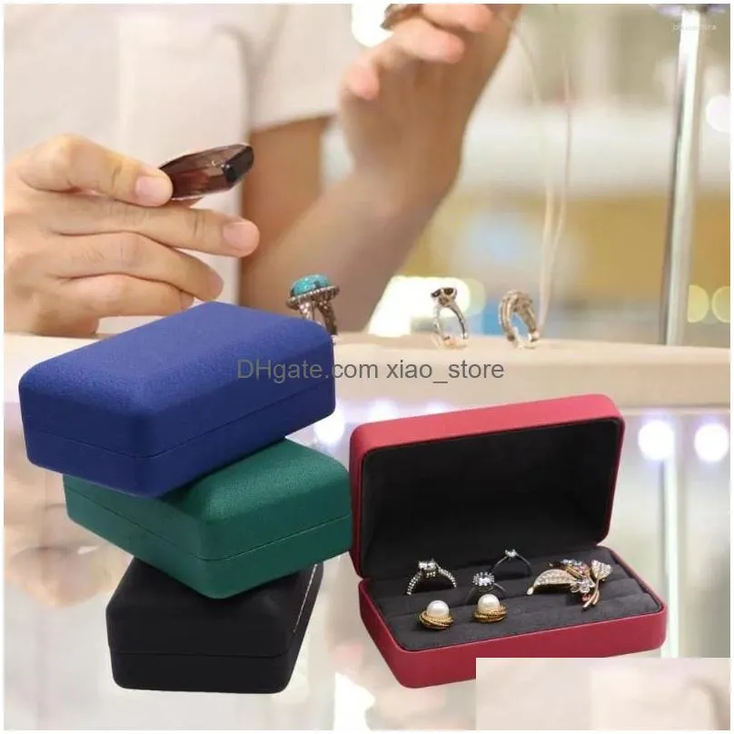 jewelry pouches compact ring holder travel case stylish organizer portable storage box with multiple grids soft tray