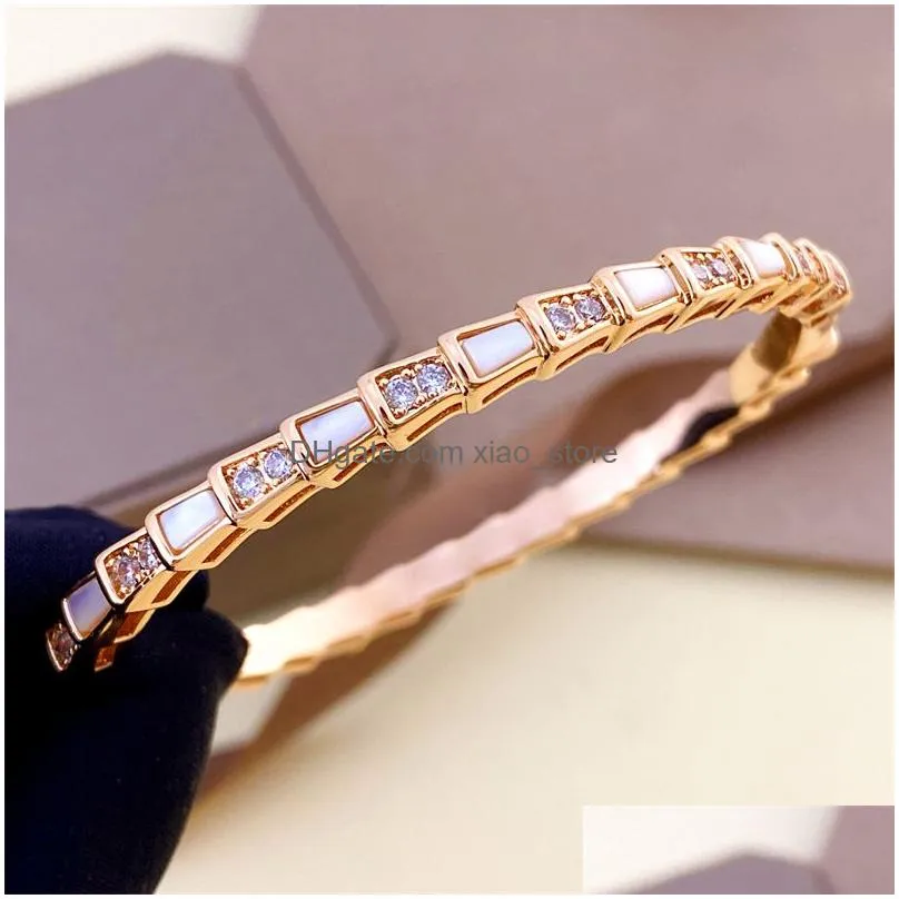 designer bracelet bangle bracelet luxury jewelry woman 18k rose gold silver red green agate snake diamond bracelets jewelrys designers girl lady paty birthday