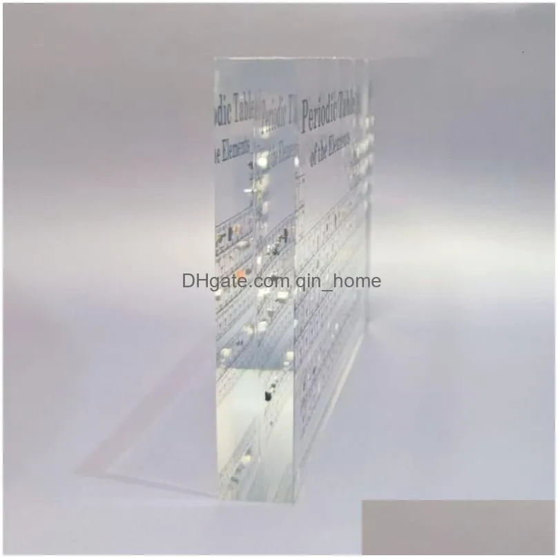 decorative objects figurines acrylic periodic table of elements with real samples the light base ornament school teaching display chemical element
