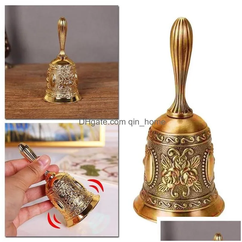 party supplies other event 1pcs hand bell metal tone copper ring alarm hold bells call tea xmas dinner service desktop game j4n9