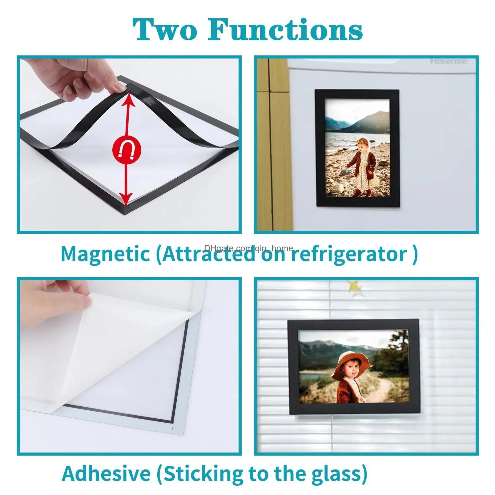 frames 4x6 inch magnetic picture frames magnets po frame rectangle poster painting frame for refrigerator/window/wall home decor