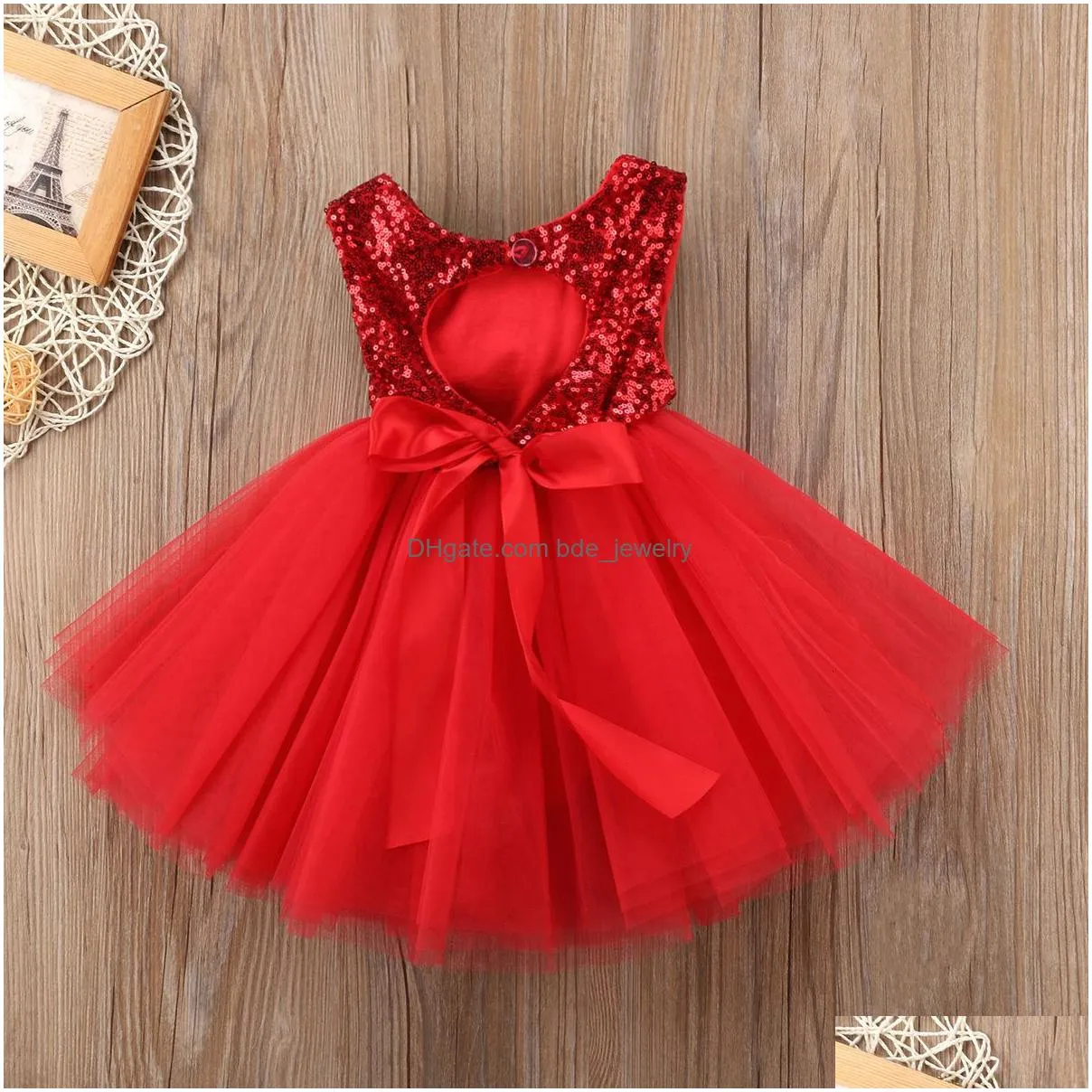 girls dresses toddler birthday tulle backless bow wedding gown kids party wear princess pink baby bowknot 230406